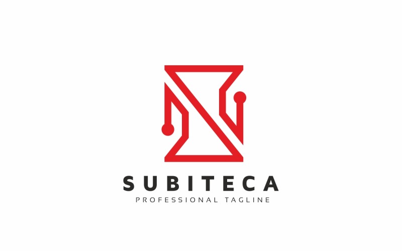 S Letter Tech Logo Template