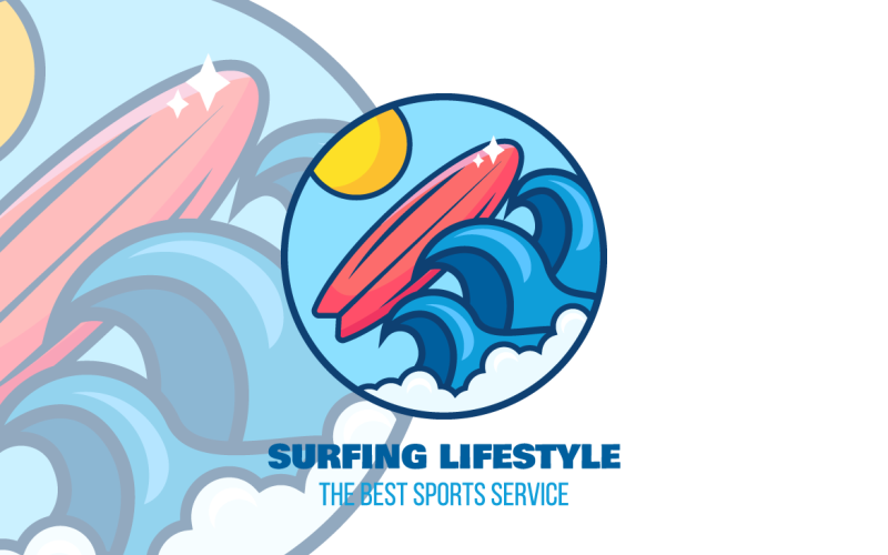 Download Шаблон логотипа "Surfing Summer Adventure Logo Template" / Surfing Summer Adventure Logo Template - Шаблон логотипа на тему графика surf,logo,surfboard,camp,surfing,lifestyle,symbol,beach,vector,background,icon,poster,coast,ocean,typography,graphic,water,illustration,print,label