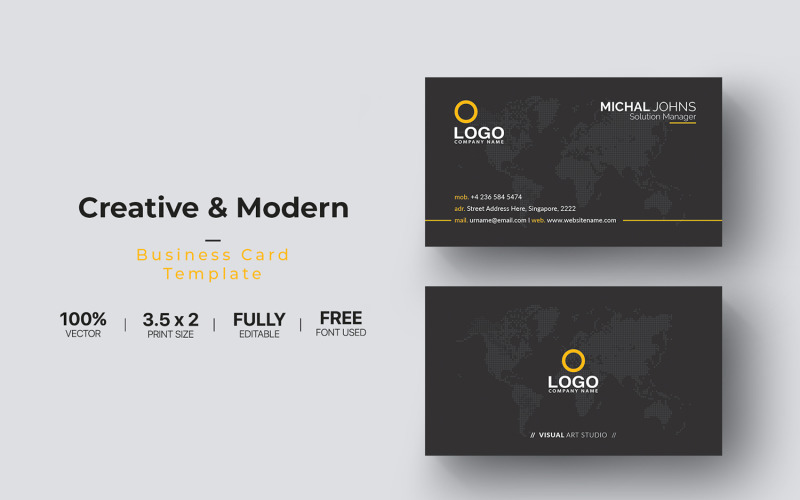 Professional Business Cards - Corporate Identity Template