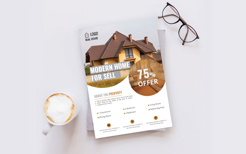 Download Фирменный стиль "Real Estate Flyer - Corporate Identity Template" / Real Estate Flyer - Corporate Identity Template - Фирменный стиль на тему графика flyer,template,design,business,poster,corporate,estate,real,concept,print,company,architecture,modern,construction,creative,home,sale,style,industry,building