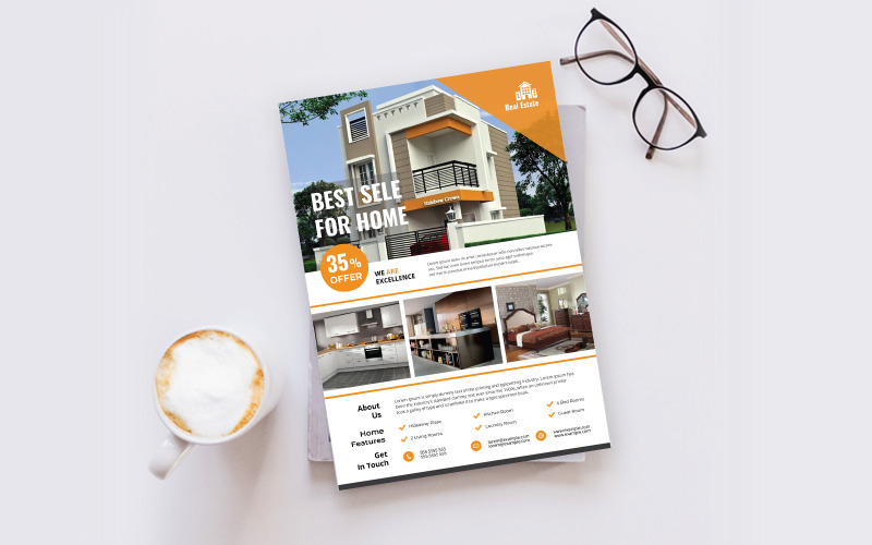 Download Фирменный стиль "Real Estate Flyer - Corporate Identity Template" / Real Estate Flyer - Corporate Identity Template - Фирменный стиль на тему графика flyer,template,design,business,poster,corporate,estate,real,concept,print,company,architecture,modern,construction,creative,home,sale,style,industry,building