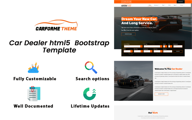 Автомобіль для мене Автомобільний дилер HTML5 Bootstrap Шаблон веб-сайту
