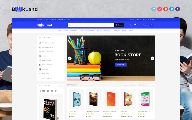 шаблон bookland opencart