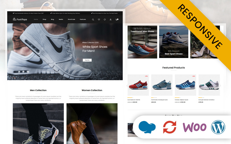 Footflops - Tema de WooCommerce para tienda de zapatos en línea