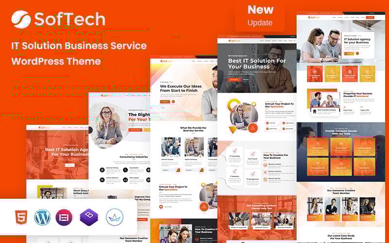 Softech - Zakelijk multifunctioneel Elementor WordPress-thema
