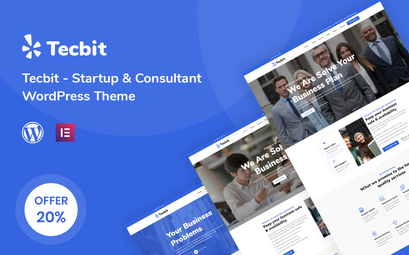 Tecbit - Tema de WordPress para startups y consultores receptivos