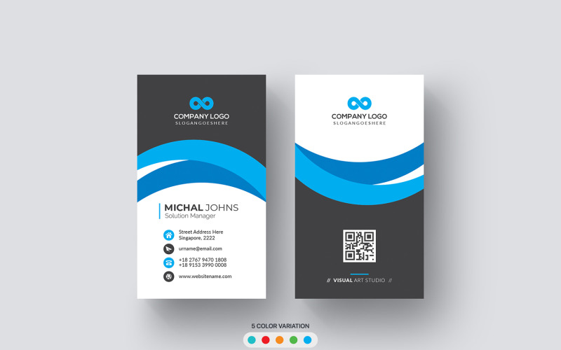 Vertical Business Cards - Corporate Identity Template