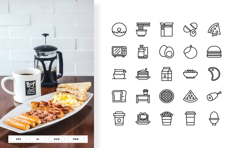 Breakfast Line Vol II Iconset Template