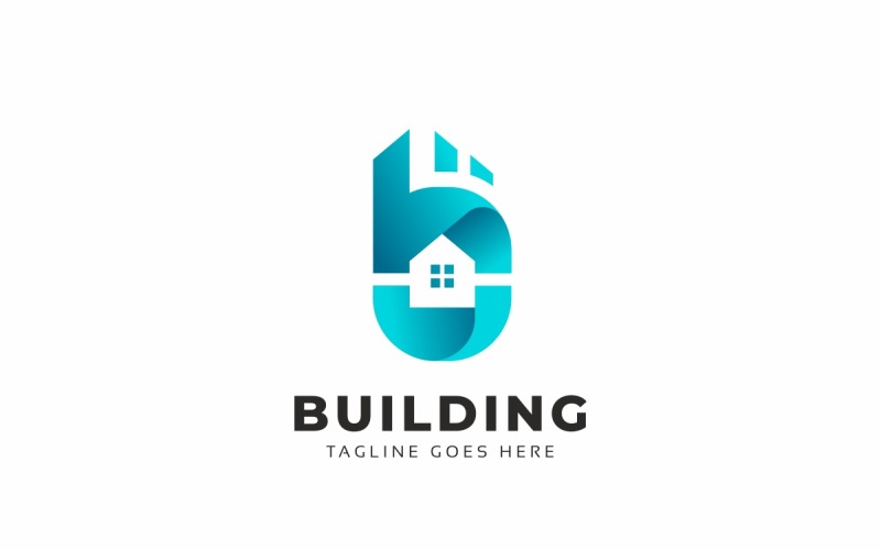 Будівля B лист логотип шаблон