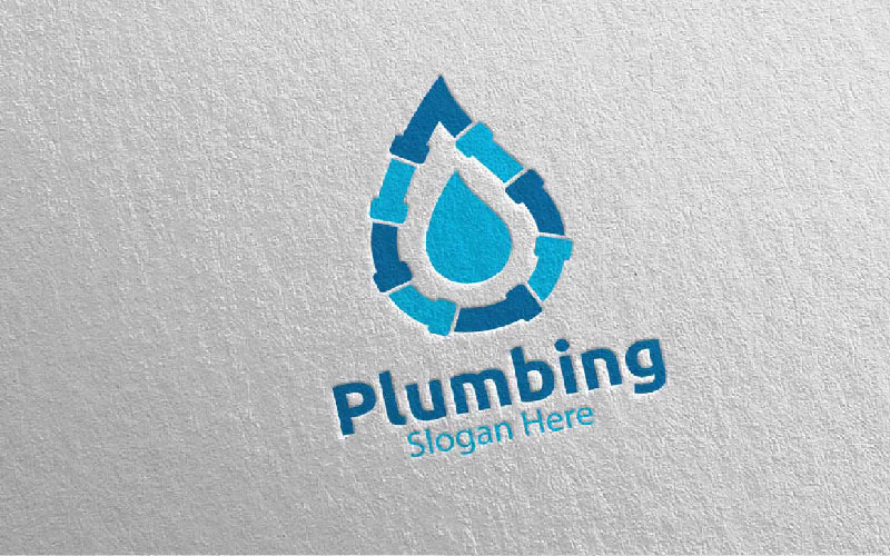 Download Шаблон логотипа "Plumbing with Water and Fix Home Concept 13 Logo Template" / Plumbing with Water and Fix Home Concept 13 Logo Template - Шаблон логотипа на тему графика plumb,plumbing,plumber,drop,fix,handyman,home,house,repair,sanitary,toilet,water,logo,tools,cleaning,pipe,repairman,solution,tool,gas