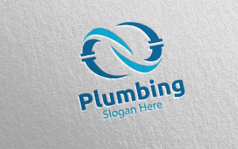 Infinity Plumbing with Water and Fix Home Concept 27 Logo Template