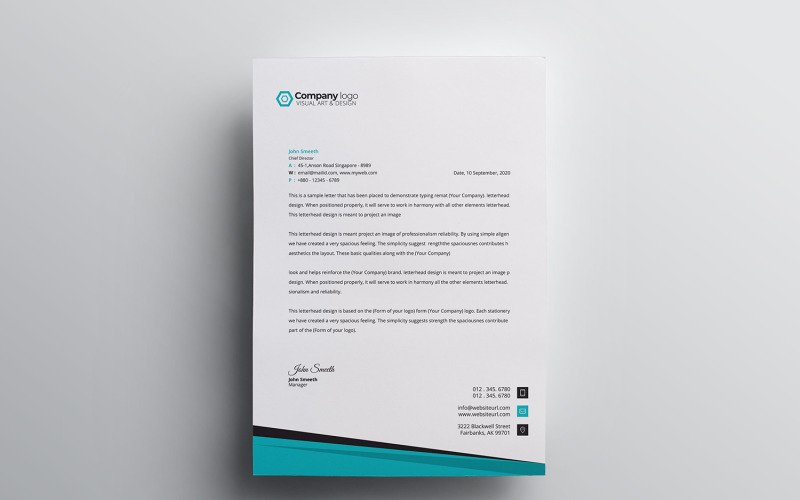 Download Фирменный стиль "Letterhead - Corporate Identity Template" / Letterhead - Corporate Identity Template - Фирменный стиль на тему графика letter,corporate,letterhead,vector,company,design,identity,paper,document,leaflet,a4,print,abstract,contract,modern,presentation,official,business,page,headline