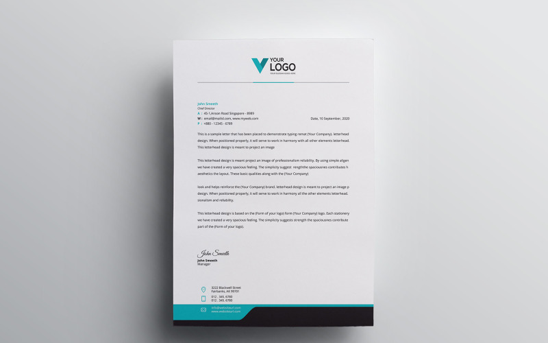 Download Фирменный стиль "Letterhead - Corporate Identity Template" / Letterhead - Corporate Identity Template - Фирменный стиль на тему графика letter,corporate,letterhead,vector,company,design,identity,paper,document,leaflet,a4,print,abstract,contract,modern,presentation,official,business,page,headline