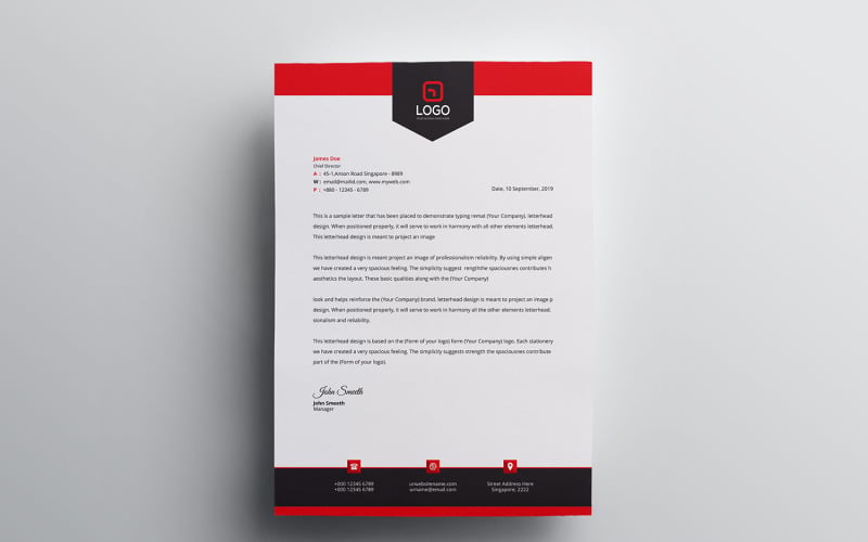 Papier à en-tête - Modèle d'identité d'entreprise