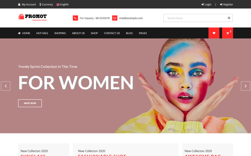 Promot Fashion Shop Bootstrap Web Sitesi Şablonu