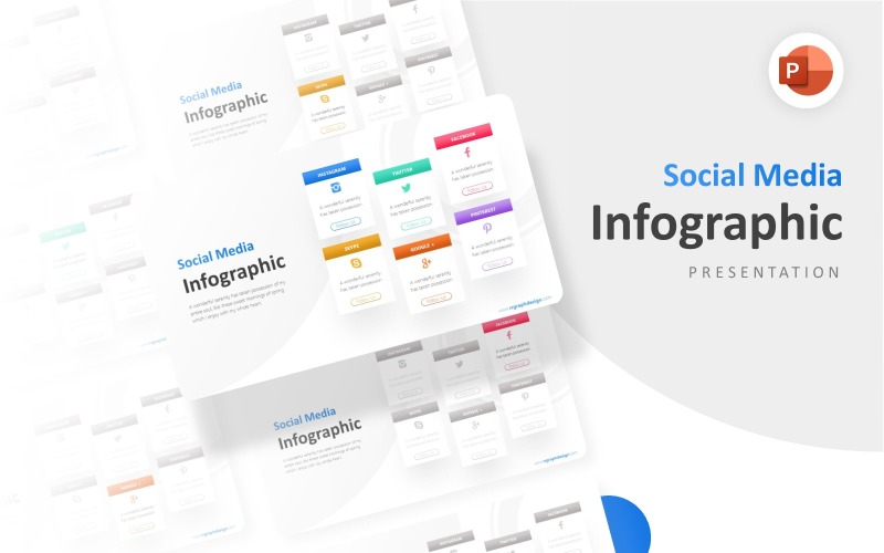 Social Media Icon Infografik PowerPoint-Präsentationsvorlage
