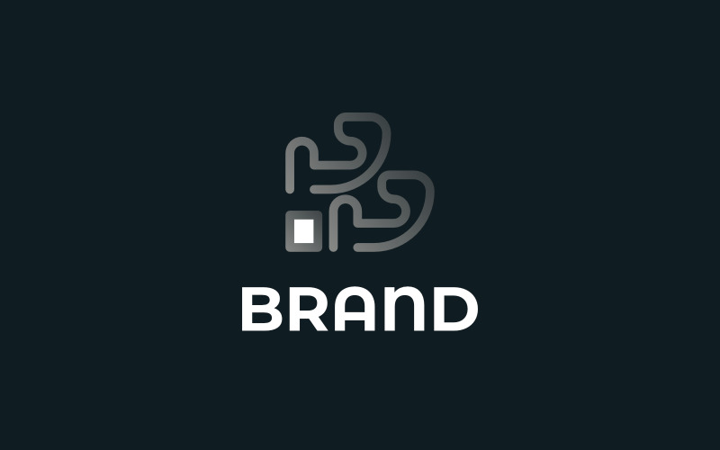 B Dot Line Logo Template