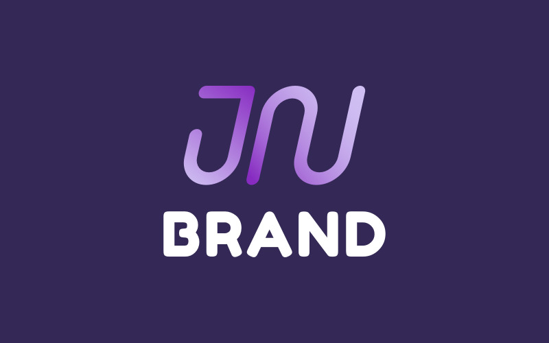 Modèle de logo de ligne lettre jn