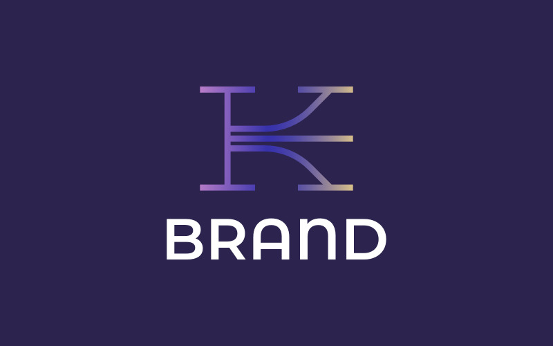 Letter K E Line Logo Template