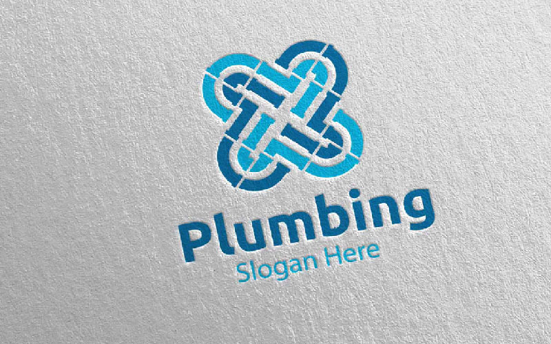 Letter P Plumbing with Water and Fix Home Concept 49 Logo Template
