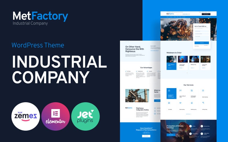 MetFactory - Industrial Company WordPress Theme for Factory Services Website