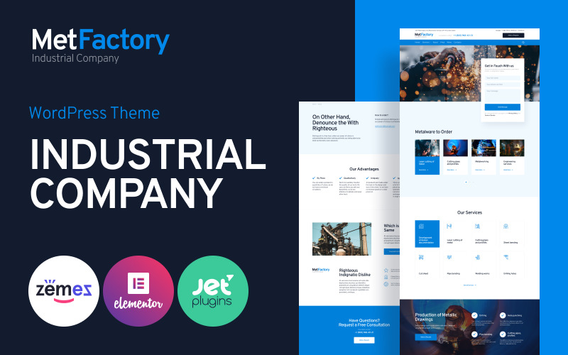 MetFactory - тема WordPress для промышленных компаний