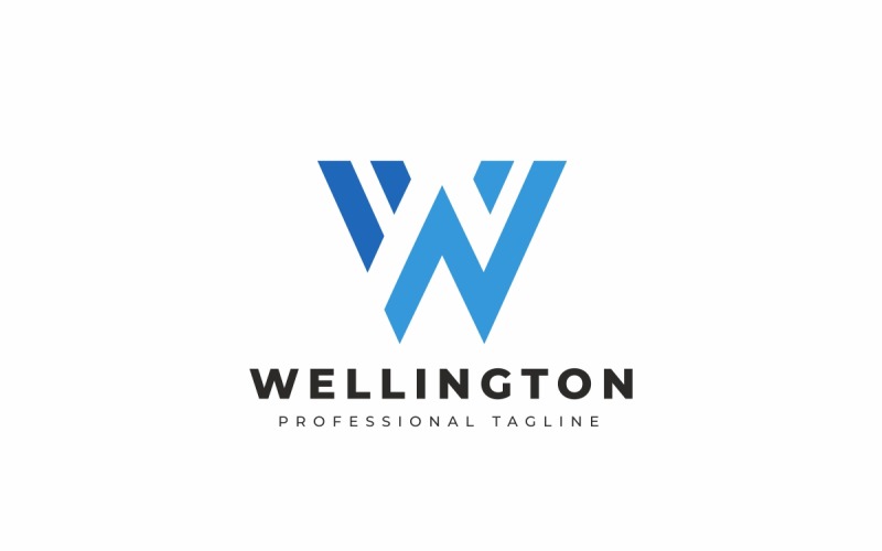 Modèle de logo de lettre W Wellington