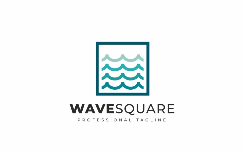 Download Шаблон логотипа "Wave Square Logo Template" / Wave Square Logo Template - Шаблон логотипа на тему графика administrative,agency,capital,deluxe,develop,economy,elegant,financial,fire,hotel,invest,marketing,modern,money,ocean,premium,professional,real estate,resort,season
