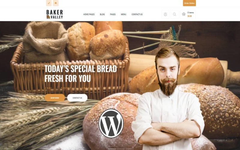 Baker Valley - Tema WordPress de Padaria e Confeitaria