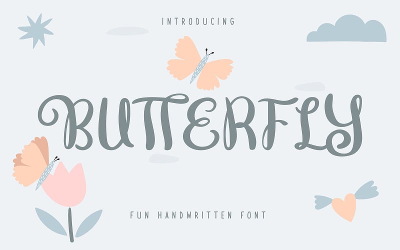 Download Шрифт "Butterfly | Fun Handwritten Font" / Butterfly | Fun Handwritten Font - Шрифт на тему графика handwritten,funny,fancy,typhography,handmade,classy,vector,style,fashion,cute,flourist,kids,font,modern,elegant fancy,luxury,design,background,elegant,black