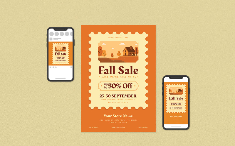 Fall Sale Flyer Set - Corporate Identity Template