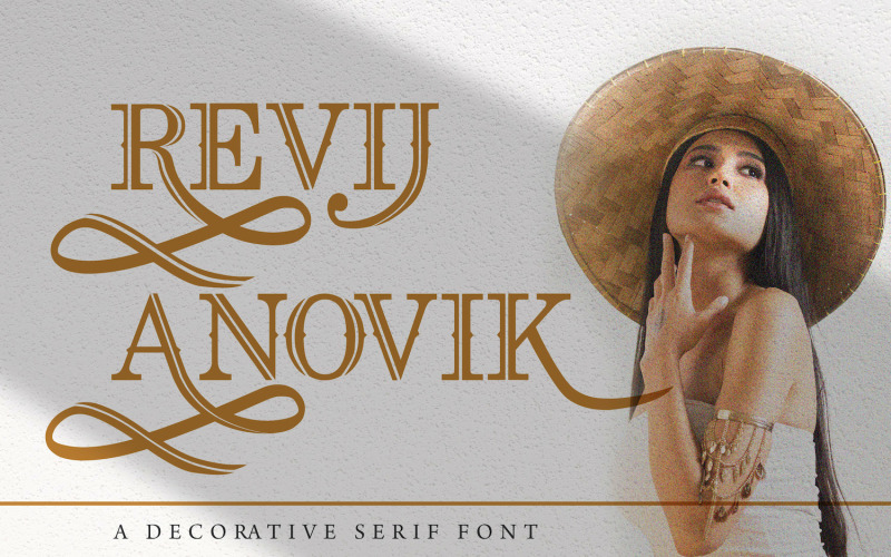 Download Шрифт "Revij Anovik - Decorative Serif Font" / Revij Anovik - Decorative Serif Font - Шрифт на тему графика display,decorative,serif,font,typography,lettering,handlettering,logotype,casual,modern,elegant,stylish,alternates,handwritten