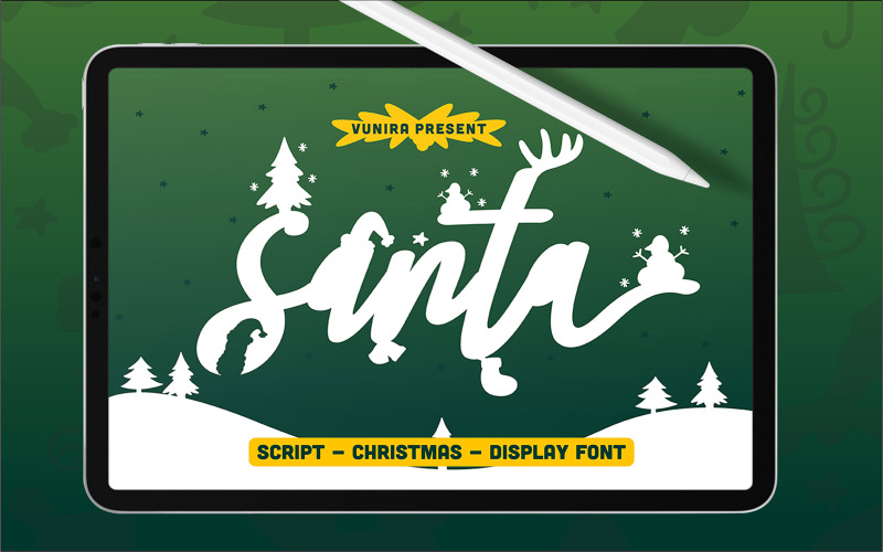 Santa | Fonte de exibição do Script Chirstmas