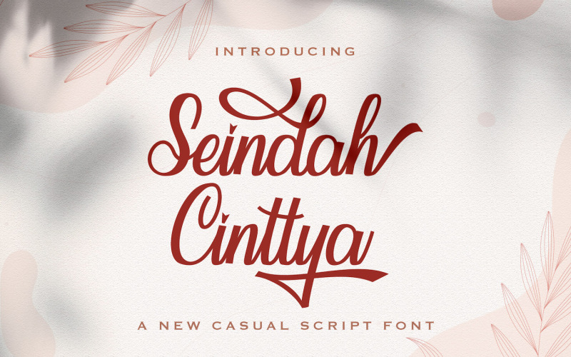Download Шрифт "Seindah Cinttya - Casual Cursive Font" / Seindah Cinttya - Casual Cursive Font - Шрифт на тему графика calligraphy,handlettering,handwritten,signature,casual,modern,feminime,lovely,stylish,handdrawn,elegant,ligature,whimsical,script