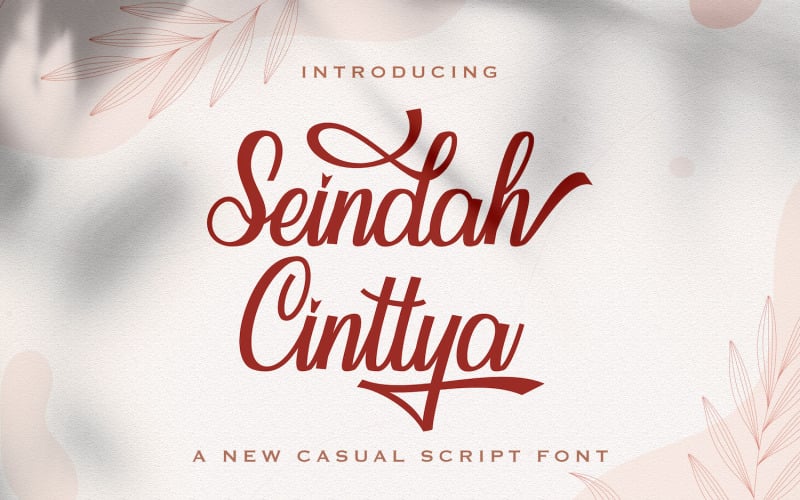 Seindah Cinttya - příležitostné kurzívové písmo