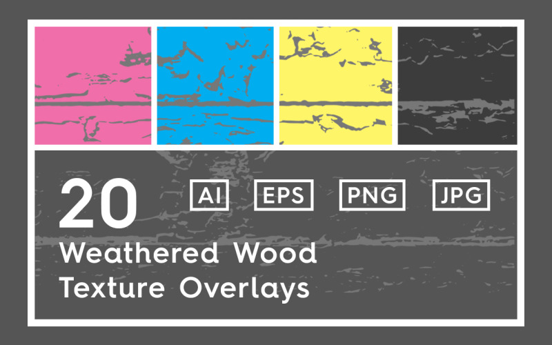 20 Weathered Wood Texture Overlays Pattern