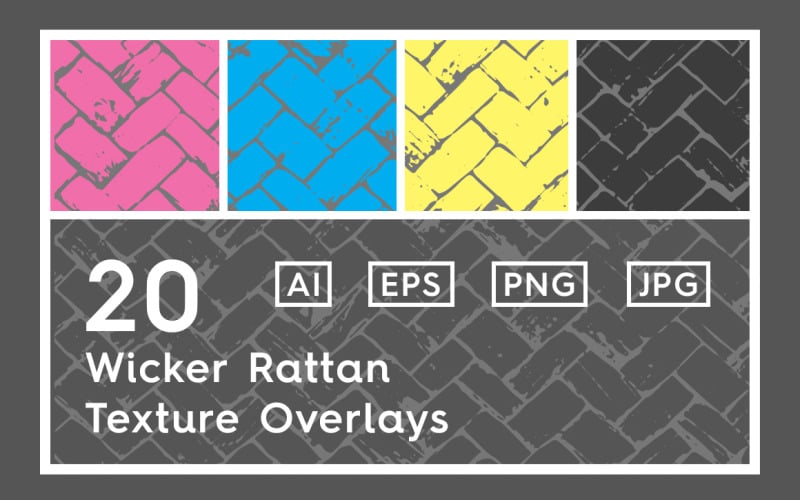 20 Wicker Rattan Texture Overlays Pattern