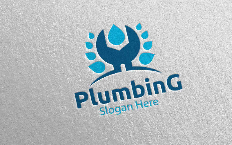 Download Шаблон логотипа "Wrench Plumbing with Water and Fix Home Concept 77 Logo Template" / Wrench Plumbing with Water and Fix Home Concept 77 Logo Template - Шаблон логотипа на тему графика plumb,plumbing,plumber,drop,fix,handyman,home,house,repair,sanitary,toilet,water,logo,tools,cleaning,pipe,repairman,solution,tool,gas
