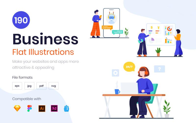 Download Иллюстрация "Business - Illustration" / Business - Illustration - Иллюстрация на тему графика business illustration,vector illustration,flat illustration,flat design illustration,flat illustration character design,flat vector,vectors,vector
