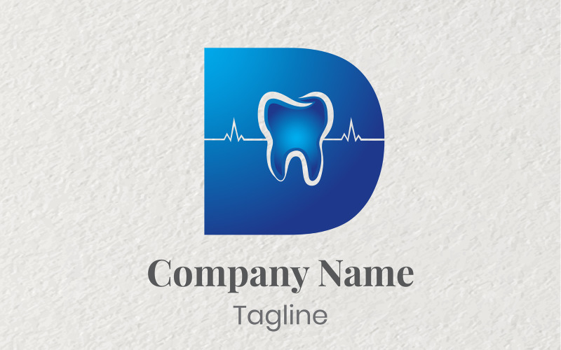 3D літера D стоматологічний логотип шаблон
