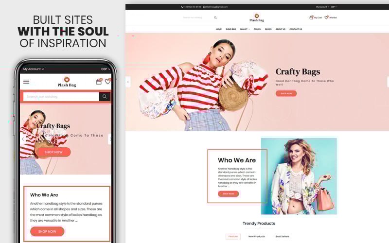 Plashbag - motyw Shopify odpowiadający za torby i modę