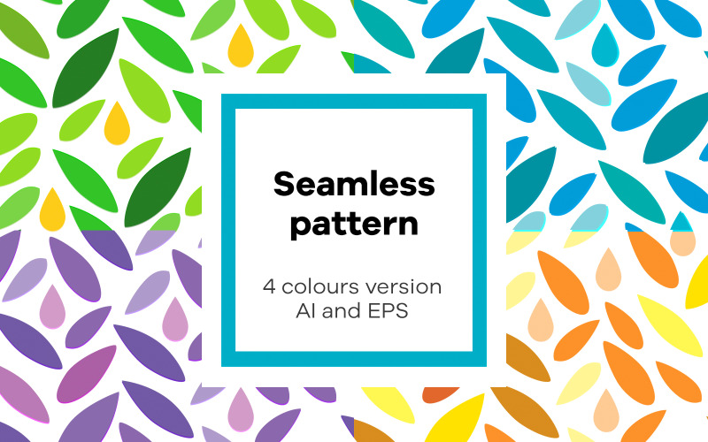 Download Pattern "A  of Leaves. Pattern" / A  of Leaves. Pattern - Pattern на тему графика pattern,seamless,green,leaf,drop,organic,style,print,nature,modern,simple