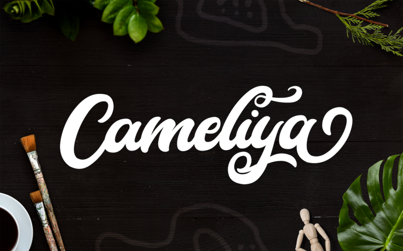 Download Шрифт "Cameliya - Bold Cursive Font" / Cameliya - Bold Cursive Font - Шрифт на тему графика bold,script,calligraphy,brush,puaencode,retro,vintage,handlettering,handdrawn,logotype,stylish,groovy,font,oldschool