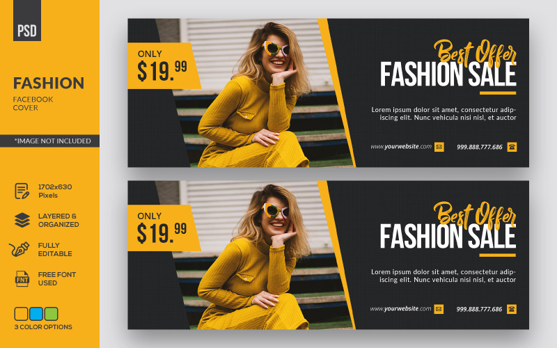 Couverture Facebook Fashion - Modèle d'identité d'entreprise