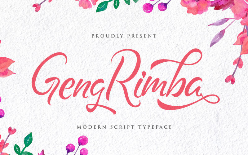 Geng Rimba - Carattere corsivo moderno
