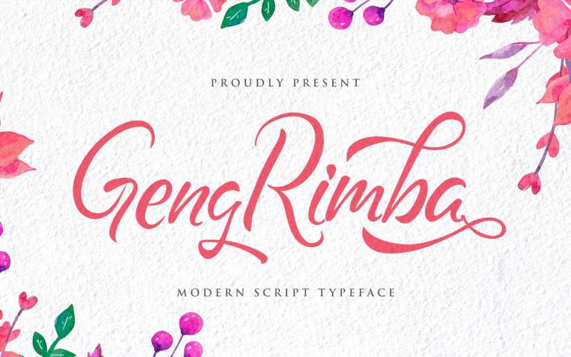 Download Шрифт "Geng Rimba - Modern Cursive Font" / Geng Rimba - Modern Cursive Font - Шрифт на тему графика bold,script,calligraphy,brush,modern,retro,vintage,handlettering,handdrawn,logotype,stylish,groovy,font,multilingual