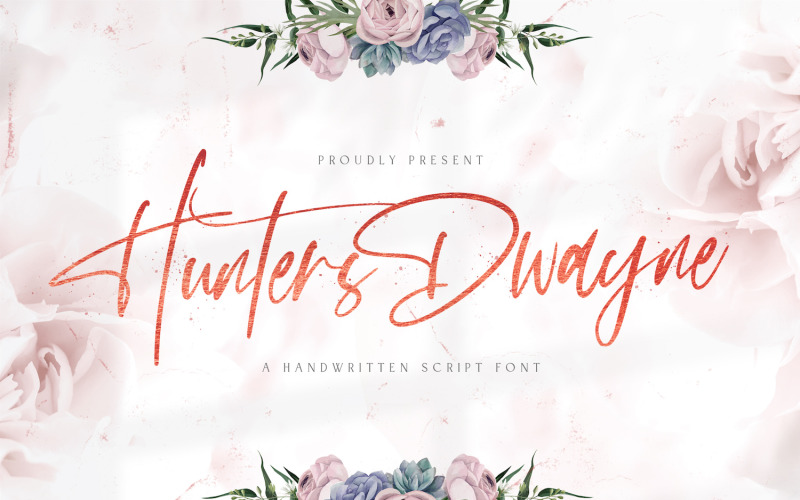 Download Шрифт "Hunthers Dwayne - Handwritten Font" / Hunthers Dwayne - Handwritten Font - Шрифт на тему графика bold,script,calligraphy,brush,ligatures,modern,vintage,handlettering,lovely,handwritting,stylish,elegant,handwritten,whimsical
