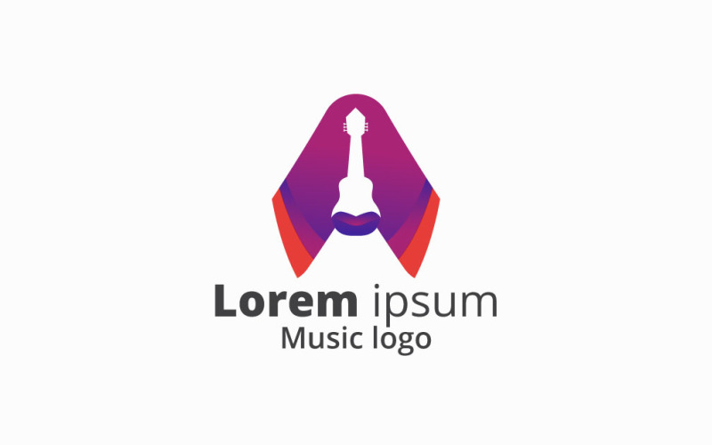 Letter A muziek Logo sjabloon