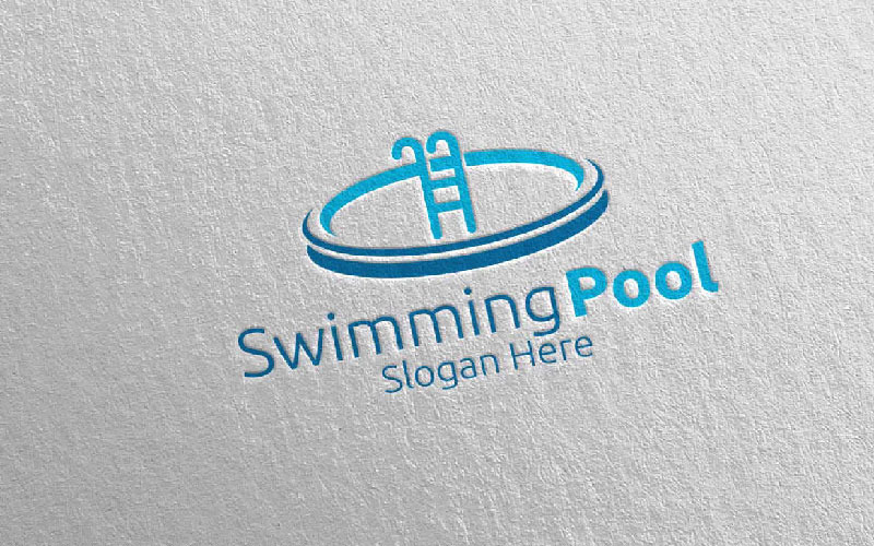 Plavecký bazén služby 5 Logo šablona