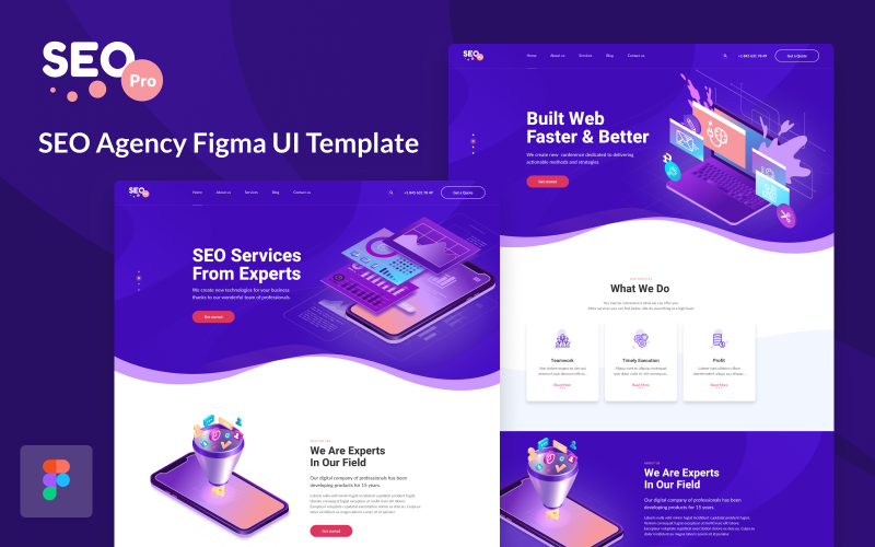 SEOpro - SEO & Marketing Agentur Figma UI Vorlage